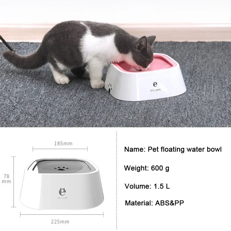 Pet Floating Water Bowl, Cat Dog Anti-spill Drinking Bowl No Wet Mouth, Removable Easy Clean Dustproof Pet Supplies