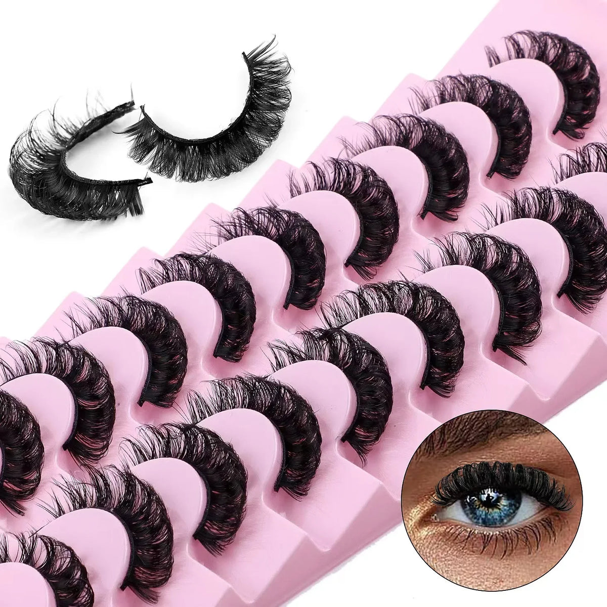 Faux mink eyelashes natural 3d mink lashes makeup volume false eyelashes in bulk cilio H13 E-08