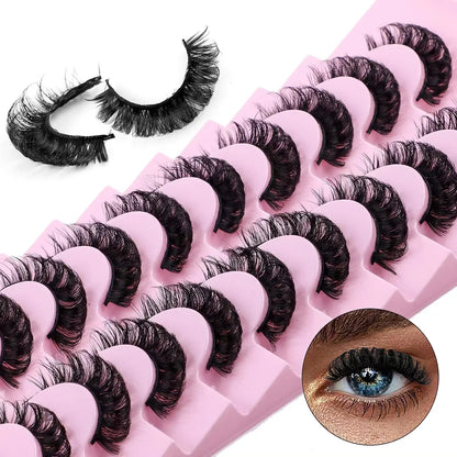 Faux mink eyelashes natural 3d mink lashes makeup volume false eyelashes in bulk cilio H13 E-08