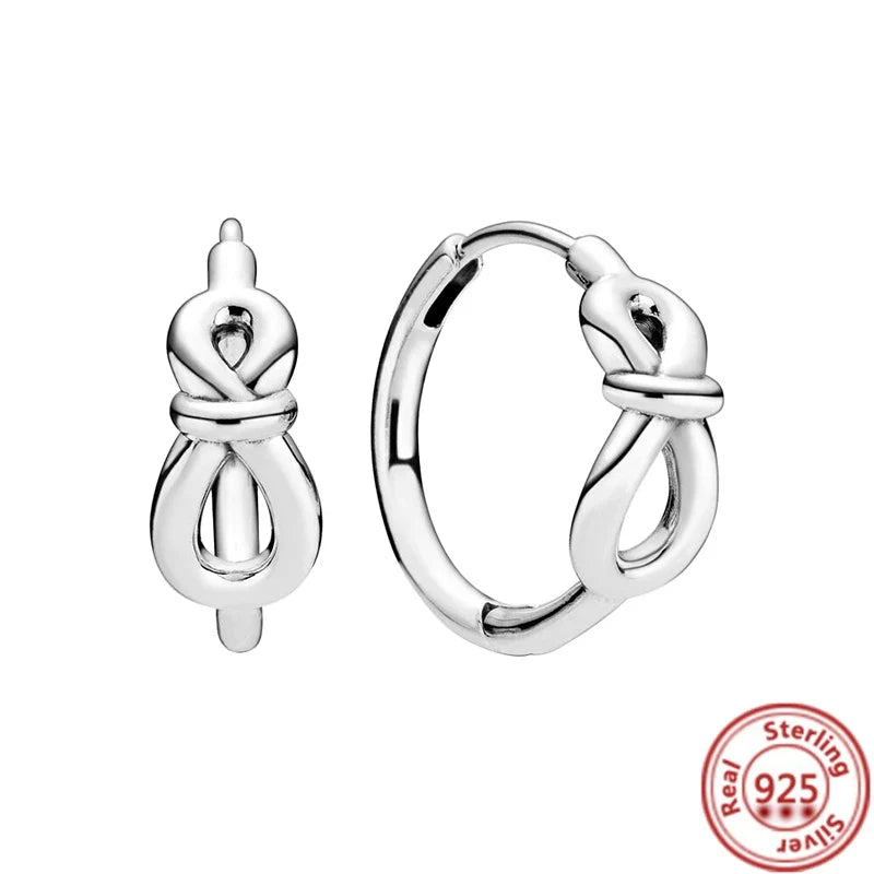 Hot Sale 925 Sterling Silver Heart Earrings Fit Original Charms Hoop Earrings For Women Girls Stud Earring Fine Jewelry Gifts