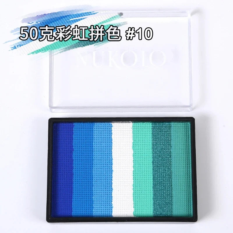 50g Facial and Body Paint Palette,Non-Toxic Rainbow Water-Soluble Body Paint for Rainbow Festival,Cosplay,Party,Art,Stage Makeup