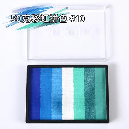 50g Facial and Body Paint Palette,Non-Toxic Rainbow Water-Soluble Body Paint for Rainbow Festival,Cosplay,Party,Art,Stage Makeup
