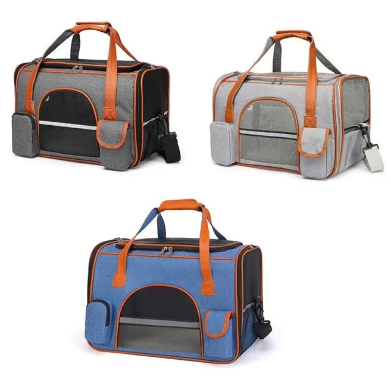 Dog Pet Carrier Bag Anti-Collapse Design Multiple Storage Pockets Cat Travel Handbag for Medium Cats, Puppy, Rabbits and Other S
