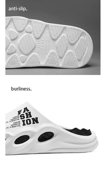Men Fashion Massage Slippers Indoor/Outdoor Sandals Beach Flip Flop Thick Sole Male Slides Summer Non-Slip Men Shower Slippers
