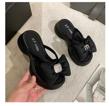 2024 summer New Fashion Women Shoes Slippers Comfortable Platform Shoe High Heels Leisure flower outdoor beach Slipper Women