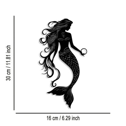 Elegant Mermaid Metal Wall Art - 1pc Minimalist & Abstract Sea Creature Decor, Reusable Iron Sign for Home, Office, Room Decor