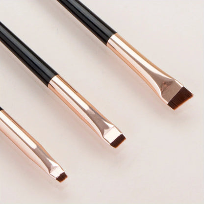 3pcs Professional Makeup Brush - Precision Eyebrow, Eyeliner, Powder Application - with Nylon Bristles - for Natural Definition
