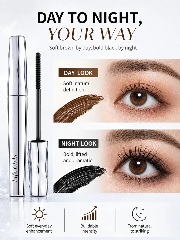 Life girls Waterproof Eyelash Primer Mascara, Lengthening Curling Lash Base, Smudge-Proof Long Lasting Black Brown Eye Makeup