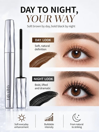 Life girls Waterproof Eyelash Primer Mascara, Lengthening Curling Lash Base, Smudge-Proof Long Lasting Black Brown Eye Makeup