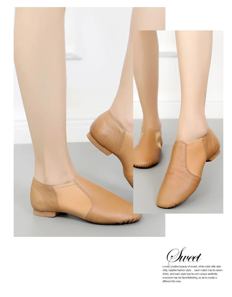 Genuine Leather Jazz Dance Shoes Children Shoes for Men and Women Salsa Dance  Neo Arch Slip on Jazz Shoes Ballet Belly