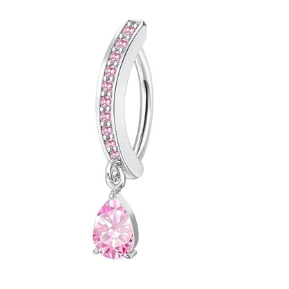 1PC Stainless Steel 14G Dangle Belly Button Ring for Women Heart Bow Reverse Hoop Clicker Navel Rings Body Piercing Jewelry