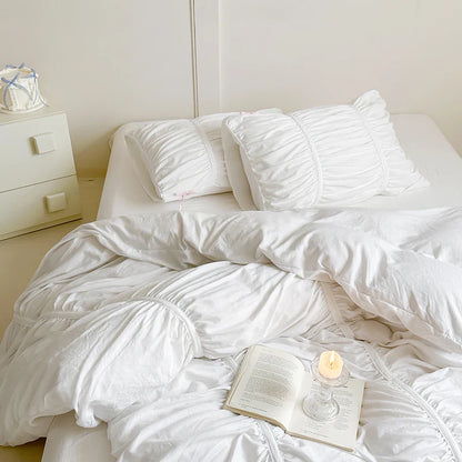 Bonenjoy Bedding Set Simple Style Bedclothes Skin-friendly Bedsheet Set Single/Queen/King Size Bed Linen Set juegos de sábanas