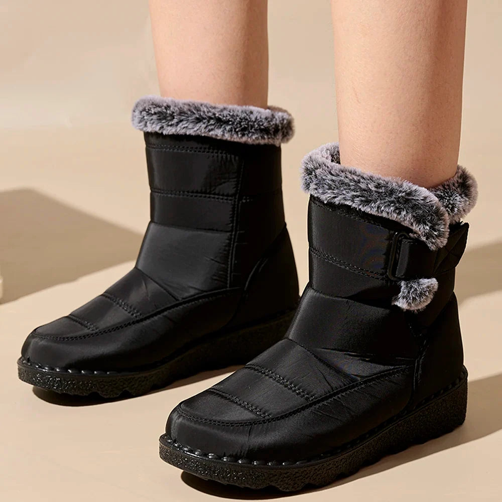 Winter Women Boots Waterproof Snow Boots Plus Size Casual Platform Ankel Boots Warm Fur Women Shoes Antislip Fashion Cotton Shoe