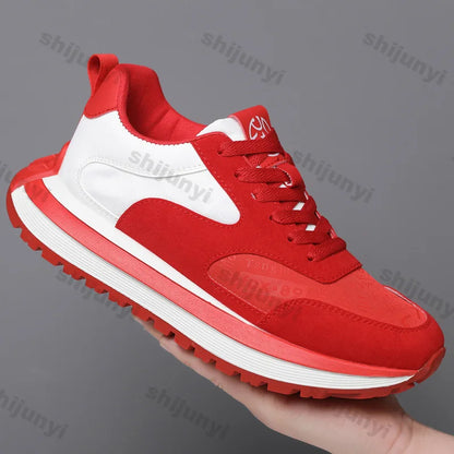 Men Shoes 2025 Spring Autumn New Fashion Comfortable Height Increase Casual Running Shoes Breathable Non Slip Platform Sneakers