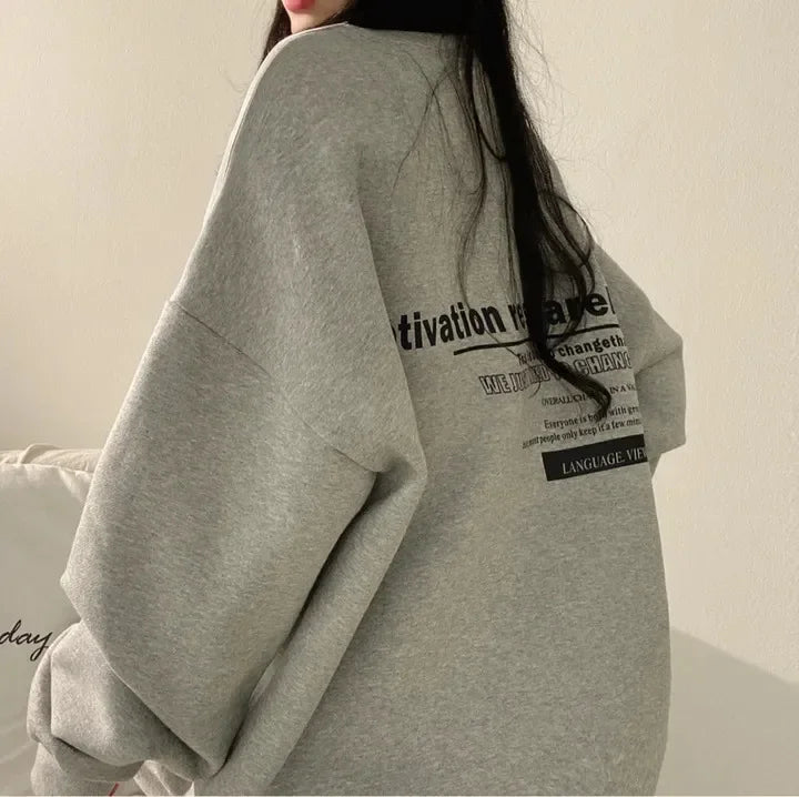 Women Sweatshirts Oversized Spring Hoodie Long Sleeve Casual Letter Print Loose Pullovers Harajuku Sweatshirt Female
