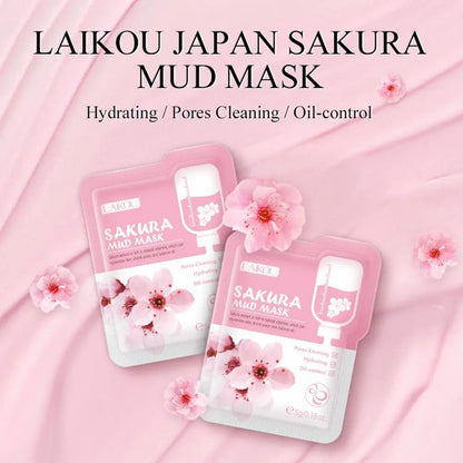 12pcs Sakura Mud Mask Brightening Hydrating Face Mask Luminous Skin Clean Facial Cleansing Clay Hydrating Anti Wrinkle Skincare