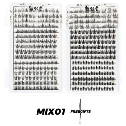 DINGSEN Eyelash Clusters Book Large Capacity Volume Individual Lashes Book Natural Long DIY Cluster Eyelash Extensions Makeup