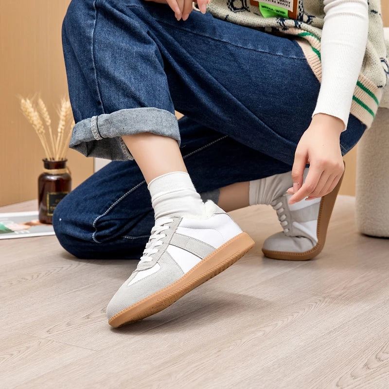 AIYUQI Women's Sneakers 2026 New Genuine Leather Ladies Moral Training Shoes Casual Spring Flat Shoes Women