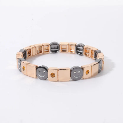 2026 New Black Gold Color Beaded Bangle for Women and Men Handmade Elastic hand Wrist Bracelets