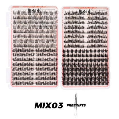 DINGSEN Eyelash Clusters Book Large Capacity Volume Individual Lashes Book Natural Long DIY Cluster Eyelash Extensions Makeup