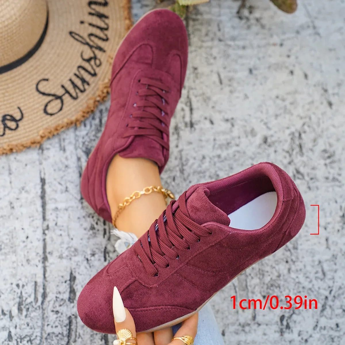 Women's Casual Flat-soled Non-slip Wear-resistant Sport Shoes Spring Autumn Round-toe Soft and Comfortable Women Single Shoes