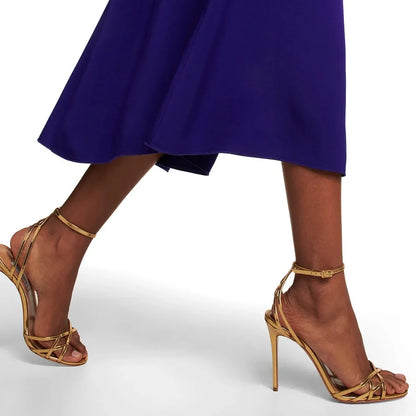 New 2026 Summer Women's Patent Leather Sandals Round Toe Open-toe Stiletto Sexy Ladies Sandals Thin High-heeled Banquet Dress