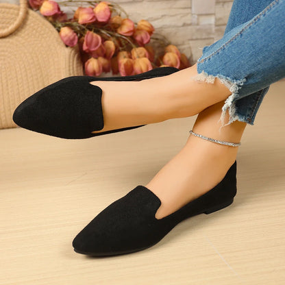 Women Flats Pointed Toe Solid Color Flats for Women Spring/autumn Casual Comfortable Leopard Brown Flat Heel Shoes