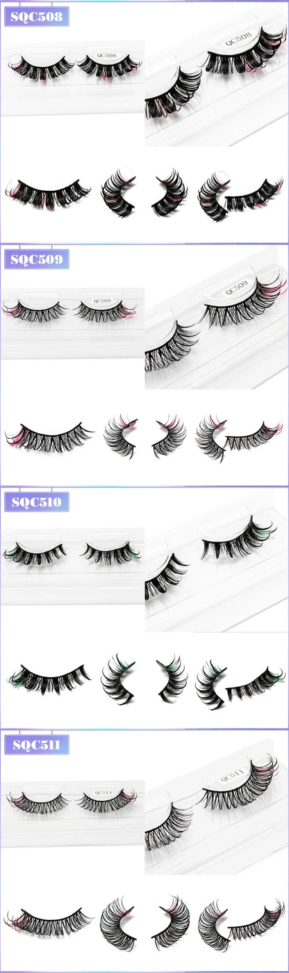 Yiernuo 1/5 Pairs Cosplay Anime Eyelashes Manga Lashes Dramatic Fairy Clusters Lashes Wet Look Lashes