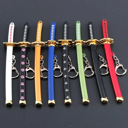 Mini Samurai Sword Keychain Anime Scabbard Key Ring Katana Buckle Key Chain for Men Women Cosplay Toy Jewelry Gift