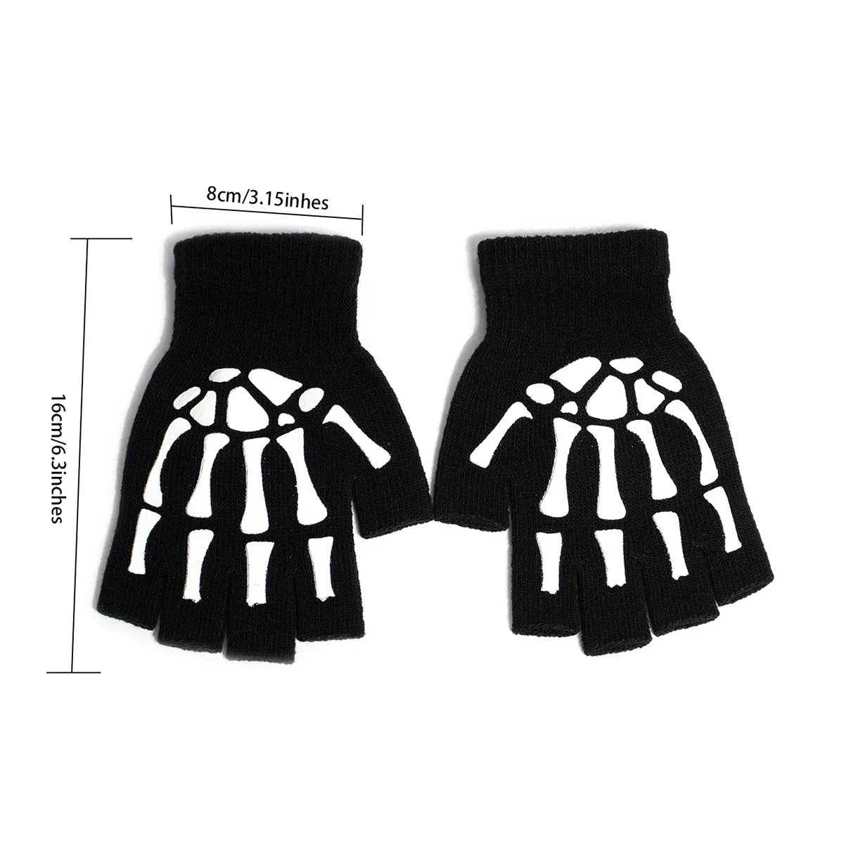 Unisex Knitted Gloves Half/Full Finger Autumn Winter Gloves Halloween Decorative Gloves