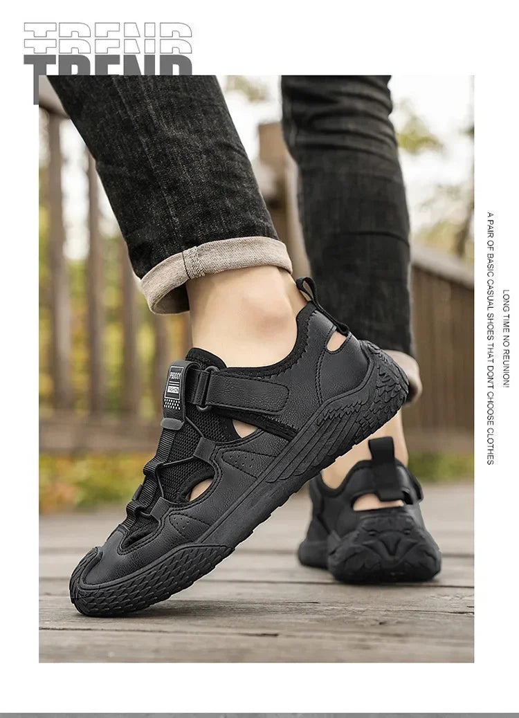 Large Size Sandals for Men, 2026 New Style, Trendy, Versatile, Casual Sports Sandals, Soft-Soled Hollow Beach Shoes for Men