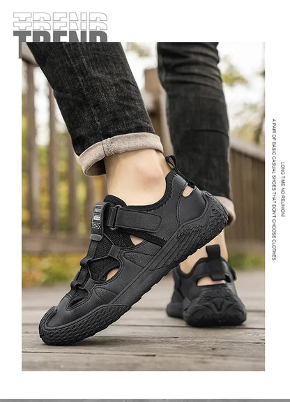 Large Size Sandals for Men, 2026 New Style, Trendy, Versatile, Casual Sports Sandals, Soft-Soled Hollow Beach Shoes for Men