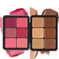12-color concealer and blush palette Matte and highlight contour makeup rouge palette