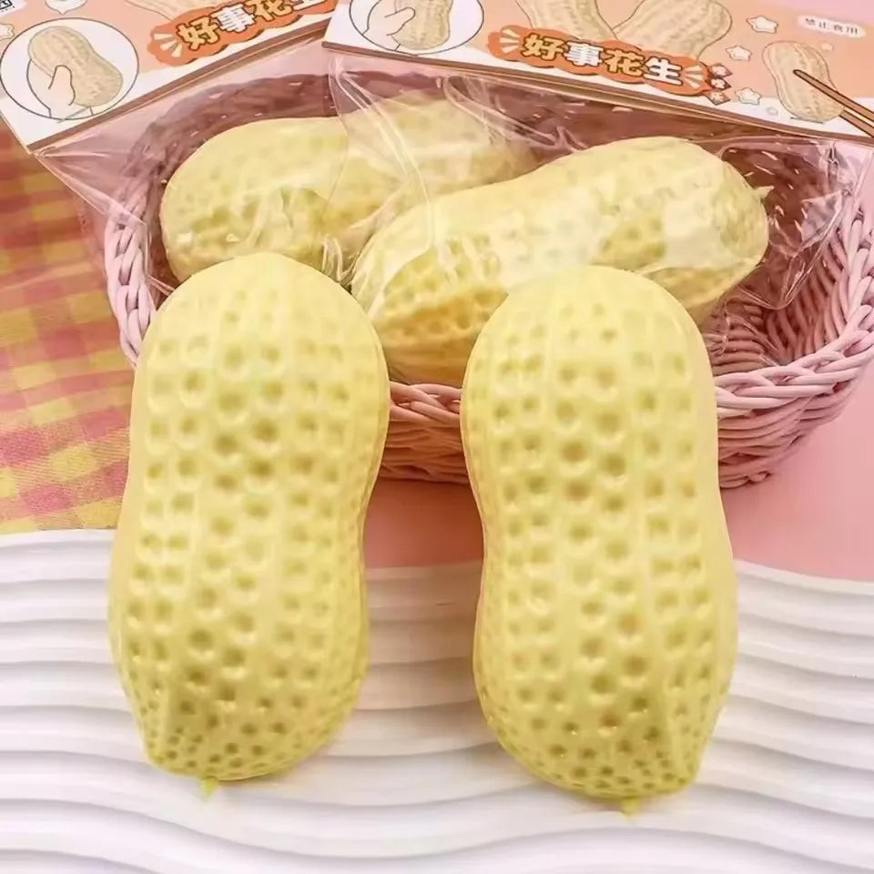 Crunchy Peanut Stress Ball Food-Shaped Squeeze Ball Squishy Toys ASMR Sensory Anti Stress Fidget Toys for Adults Christmas Gift