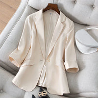 2026 Spring Summer New Temperament Versatile Large Size Women's Small Blazer Coat Loose Elegant FemaleThin  Blazer Jacket 4XL