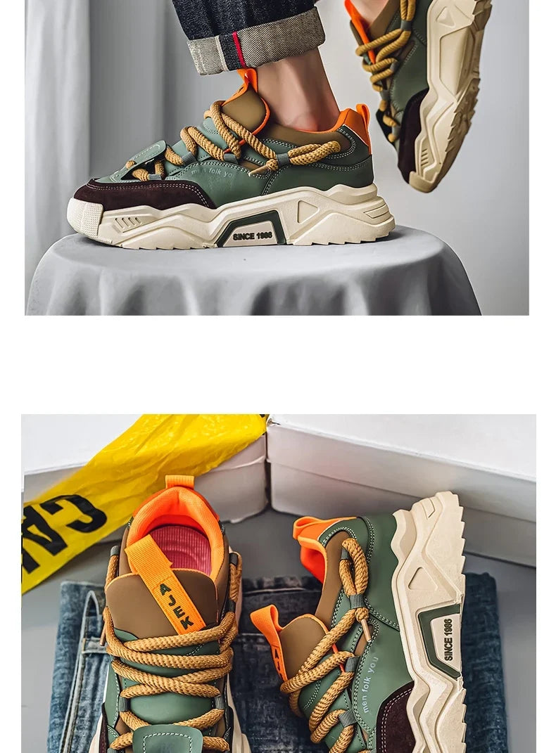 New Men's Casual Sneakers 2025 Spring Fashion Versatile Low-Top Skateboard Shoes for Men Suitable for Outdoor Sports
