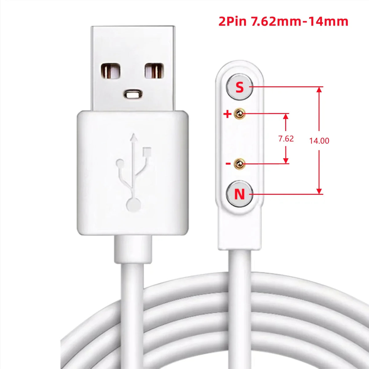 2Pin 4Pin 5Pin Magnetic Charging Cable USB to Pogo Pin for Smart Watch Earphone Wristband 60cm 5V Magnetic Dock Charger Adapter