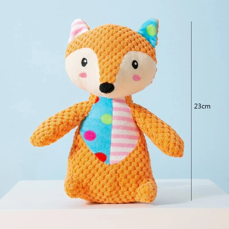 Cute Animals Plush Dogs Cats Toy Interactive Squeaky Puzzle Toy Bite Resistant Teeth Grinding Cleaning Pet Chewing Supplies