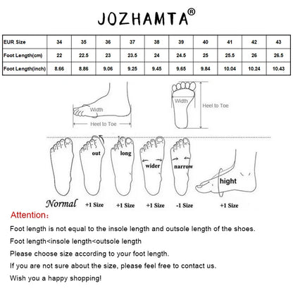 JOZHAMTA Size 34-43 Women Real Leather Ankle Boots Fashion Mid Heels Shoes For Winter Boots Pointy Office Lady Daily Dress Shoes