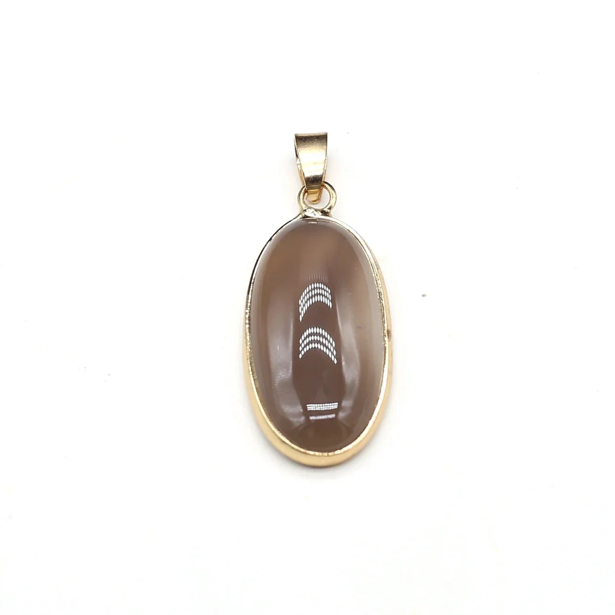 Natural Stone Pendants Grey Agate Unakite Tiger Eye Cabochon Beads Pendant for Jewelry Making DIY Charms Necklace Accessories