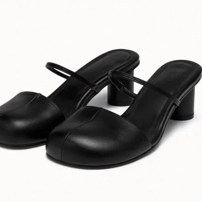 Summer Cover Toe Women Mules Slippers Elegant Slip On Singbacks Slides Ladies Outdoor Street Style Sandalias