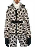 Women's Winter Hooded High Waist Padded Sport Parkas Coats with Belt Female Elegant Thick Warm Pockets Windproof Skiing Jackets