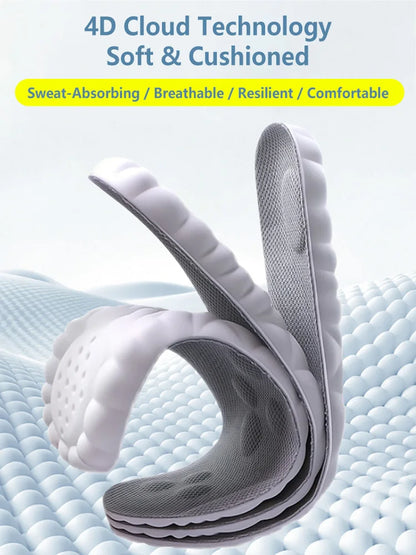 Latex Sport Insoles Soft High Elasticity Shoe Pads Orthotic Breathable Deodorant Shock Absorption Cushion Arch Support Insole