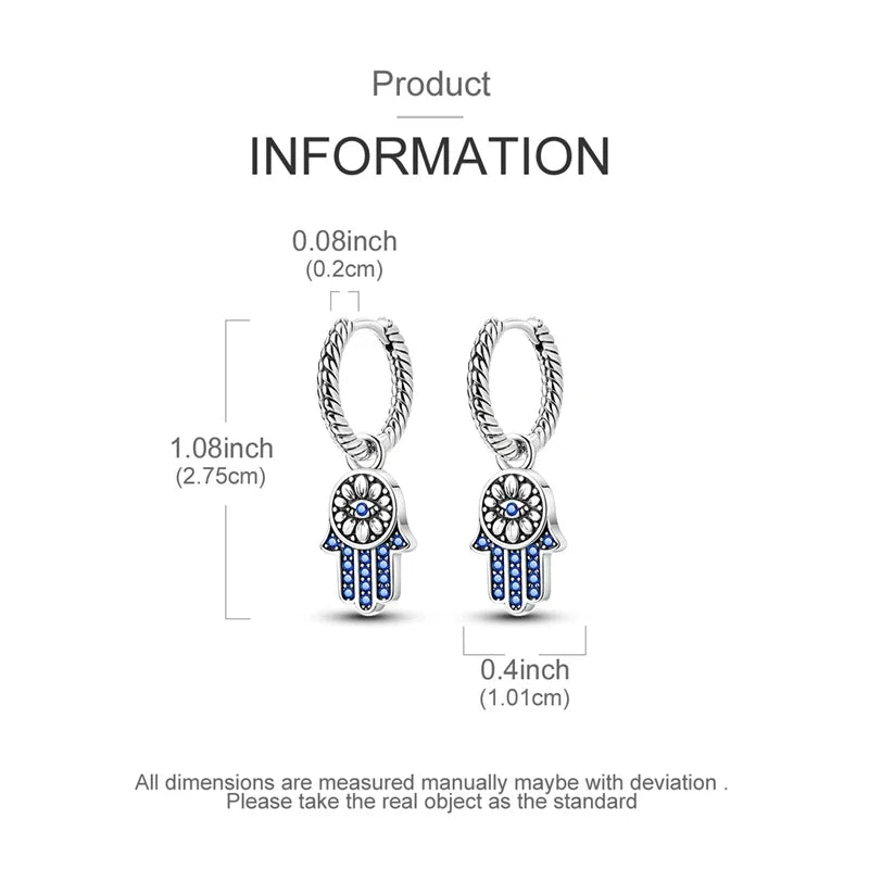 925 Sterling Silver Hoop Earring For Woman Night Sky Blue Purple Gemstone Original Earrings Fashion Jewelry Gift