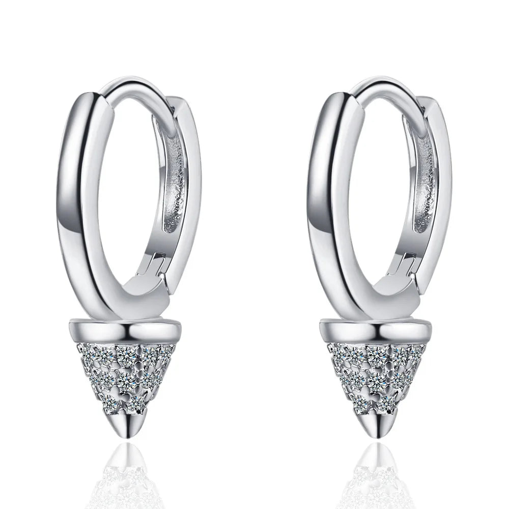 925 Sterling Silver Earrings New Women Elegant Temperament Sterling Anniversary Gift Fashion Jewelry Accessories Geometric Ears
