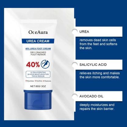 40% Urea Foot Cream Softening Dry Cracked Heels Deep Moisturizing Improve Roughness Remove Callus Exfoliation Foot Care Cream