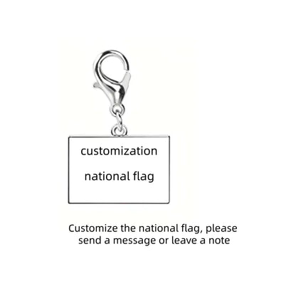 10mm Country Flag Charms Pendant Necklace Bracelet Keychain Bagchain Stainless Steel  Jewelry A Commemorative Gift For A Friend