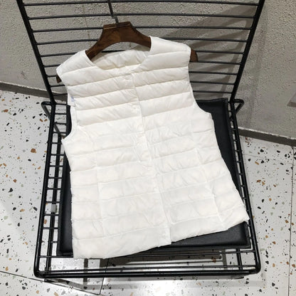 Female 90% White Duck Down Ultra Lightweight Packable Warm Down Liner Vest 2023 New Women Sleeveless Puffer Jacket
