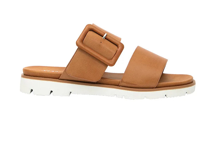 Adjustable Square Buckle Women Slide Sandals Two Strap Platform Slippers Low Heel Soft Sole Summer Open Toe Walking Casual Shoes