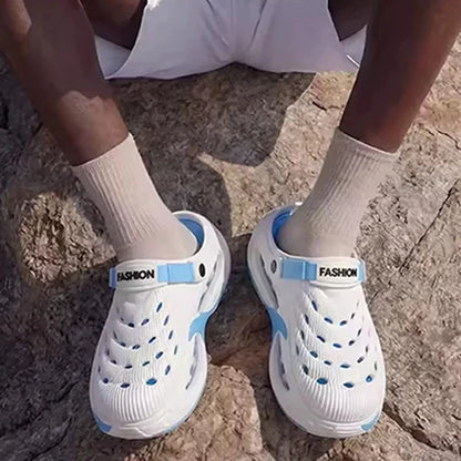 Fashion Hollow Out Thick Bottom Sports Sandals Men Eva Soft Sole Summer Clogs Sandals Men Non Slip Outdoor Driving Beach Sandles